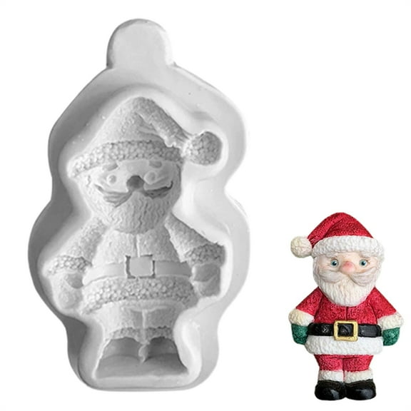 ZMKIAG Christmas Silicone Molds, Reusable 3D Santa Claus Reindeer Fondant Molds, Easy Demoulding Non Stick DIY Tool, Multifunctional for Candy, Chocolate, Jelly, Soap and Candle