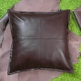 thumbnail image 4 of Lambskin Leather Pillow Cover, Sofa Cushion Case, Home Decor Style for Living Room & Bedroom, Brown 14X14, 4 of 6