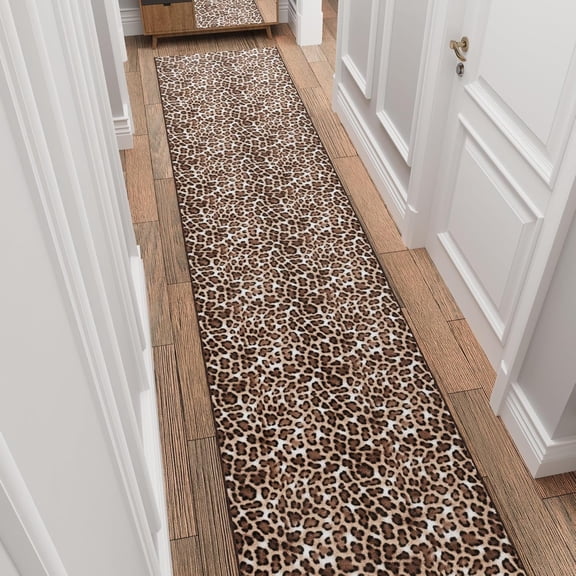 Cheetah Print 2x10 Hallway Washable Runner Rug – Entryway Rug