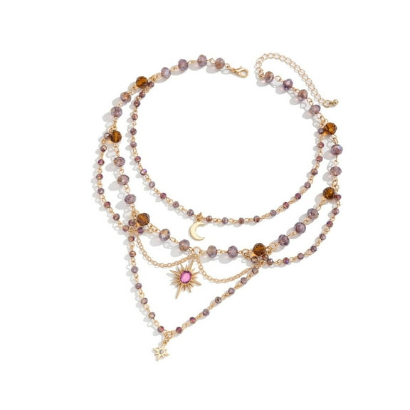 Unique Gold Plated Tassels Necklace Elegant Multi Layer Neckchain Adjustable Length Clavicle Chain Women Jewelry