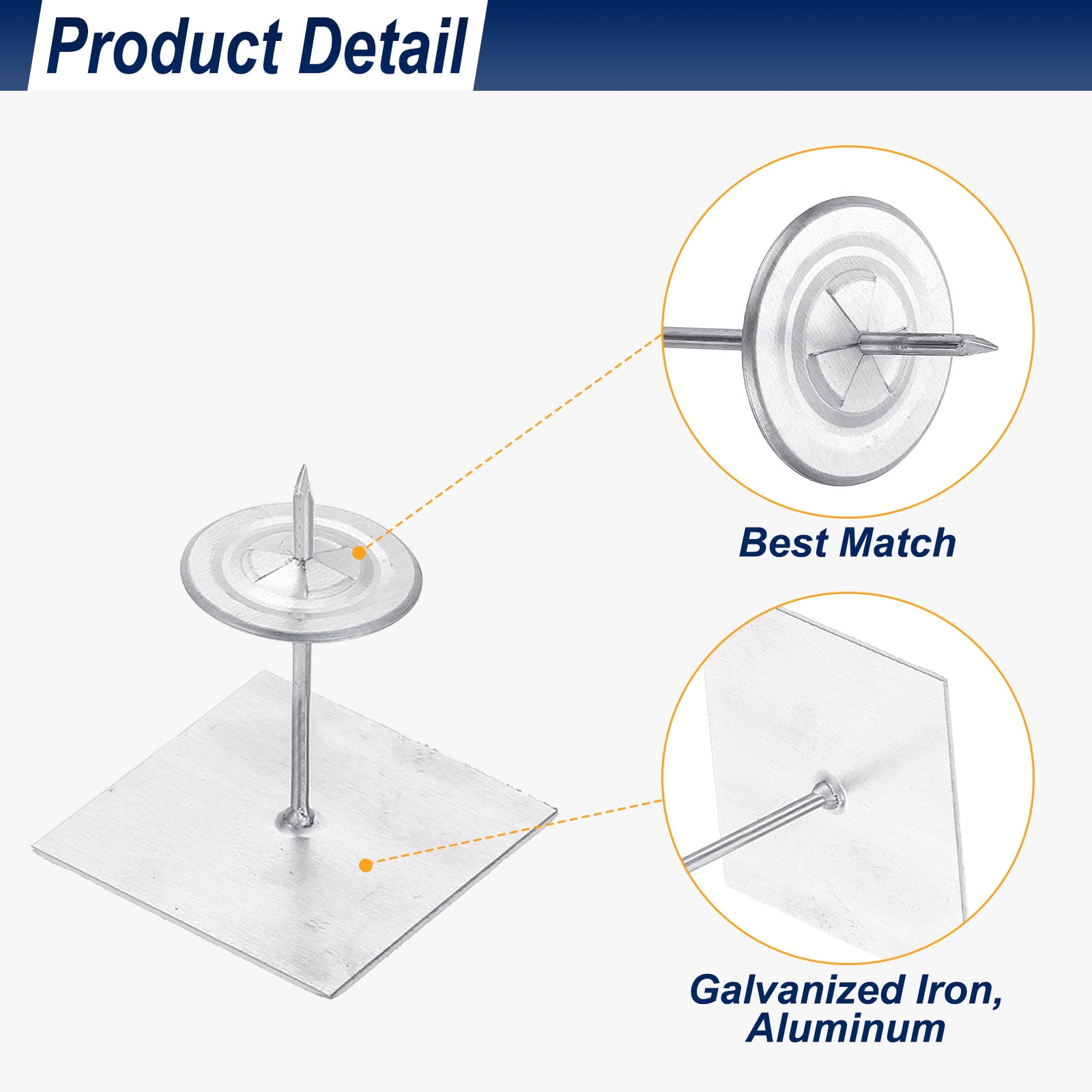 Uxcell Self Stick Insulation Pins, Self Locking Washers for Foam Board 50mm