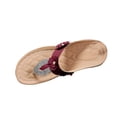 thumbnail image 2 of Clearance Save Women’s Sandals, Xunlbb Women's Fashion Casual Summer New Style Solid Color Fish Mouth Wedge Heel Fashionable Bright Diamond Flower Line Beach Flip Flops Sandals(Wine,Size:38), 2 of 9