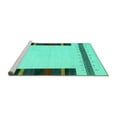 thumbnail image 2 of Ahgly Company Machine Washable Indoor Round Solid Turquoise Blue Modern Area Rugs, 4' Round, 2 of 4