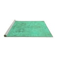 thumbnail image 2 of Ahgly Company Machine Washable Indoor Rectangle Oriental Turquoise Blue Traditional Area Rugs, 5' x 7', 2 of 4