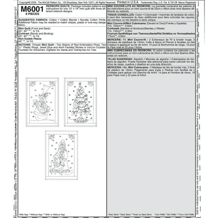 McCall's 13" x 19" Redwork Mini Quilts, 1 Size Only