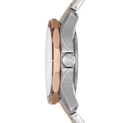 A|X Armani Exchange Mens Three-Hand Date Silver and Rose Gold Two-Tone Stainless Steel Bracelet Watch (Model: AX1962)