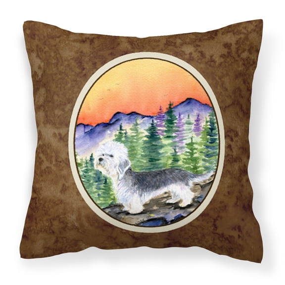 Carolines Treasures SS8222PW1414 Dandie Dinmont Terrier Fabric Decorative Pillow, 14Hx14W, multicolor