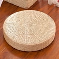 thumbnail image 5 of Thehsnt Tatami Cushion Natural Straw Hand Woven Meditation Japanese-style Household Padded Round Pouf for Garden, 5 of 7