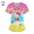 thumbnail image 3 of Ropa de mujer, camisetas de verano, camisetas de Hello Kitty, camisetas con cuello en V, camisetas con bolsillos, uniformes de enfermera, camisetas de hospital, camisetas para mujer 2023, 3 of 5