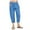 Blue, variant on FAVIPT Women's Stretch Capris Tie Elastic Waist Straight Leg Trouser Summer Casual Loose Cropped Pants
