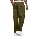 thumbnail image 4 of NinXxx Men's Versatile All Season Cargo Zipper Button Hem Solid Plus Size Outdoor Trousers Army Green XXXXL, 4 of 6