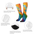thumbnail image 3 of Xecao Colorful Parrot Jungle Dream A Pattern Adult Stockings with Color-Block Design and 3D Print, Breathable Comfortable Hosiery for Daily Wear and Sports, 3 of 6