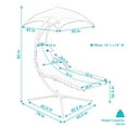 thumbnail image 4 of Sunnydaze Steel Outdoor Floating Chaise Lounge Chair with Canopy - Teal, 4 of 16