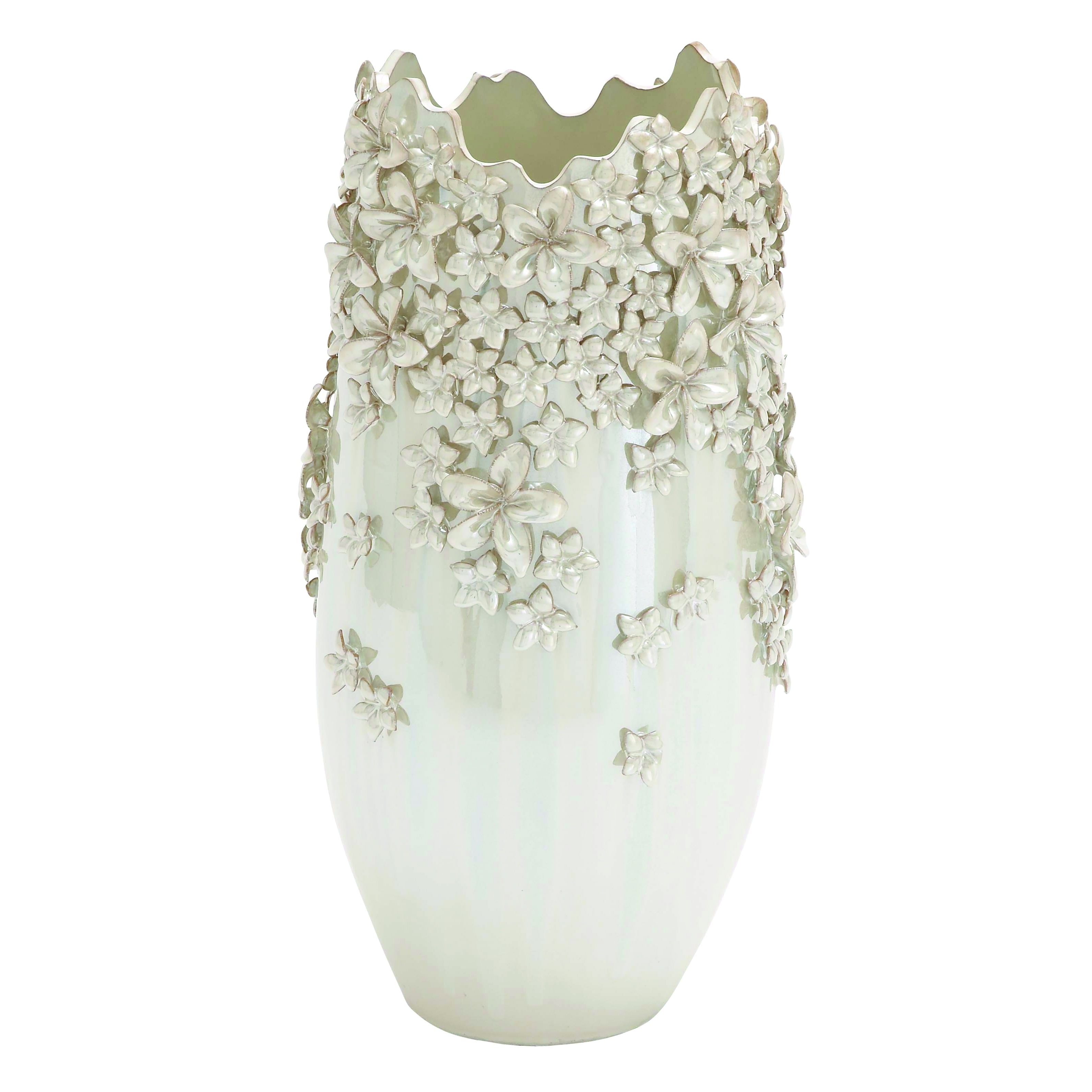 Cole Grey Ceramic Victoria Floral Vase Walmart Com