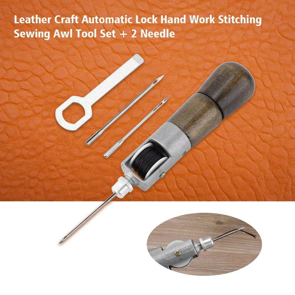 Tebru DIY Handmade Leather hand-stitching Tool Sewing Kit Lock Stitch ...