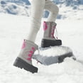 thumbnail image 4 of DREAM PAIRS Unisex Kids Knee High Waterproof Insulated Snow Boots, Grey/Pink, Size 6 Big Kid, 4 of 6