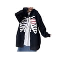 thumbnail image 6 of Yuemengxuan Women Full Zip Hoodies, Long Sleeve Heart Skeleton Print Loose Sweatshirts, 6 of 9