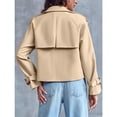 thumbnail image 5 of Women Crop Top Double Breasted Trench Coat with Shoulder Sleeves and Cut Jacket with Pockets, 5 of 5