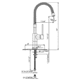 thumbnail image 2 of Whitehaus Collection  WHLX78558-PC 7.62 in. Metrohaus commercial single hole faucet with flexible spout and lever handle- Polished Chrome, 2 of 2