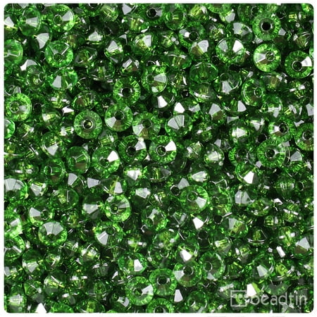 Faceted Peridot Drops - BeadTin Dark Peridot Transparent 6mm Faceted Rondelle Craft Beads (1200pcs)