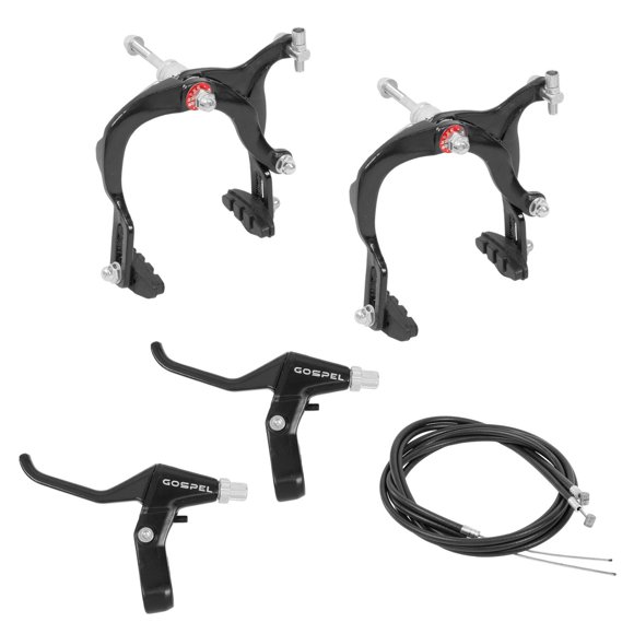 Juego de frenos caliper para bicicleta aluminio negro con palancas de freno negras Gospel