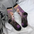 thumbnail image 5 of Haiem Dog in Lavender Flowers Pattern Crew Socks – Soft & Durable Moisture-wicking Socks, Stay-Up Fit for Business, Work, and Casual Wear Size 5-11, 5 of 6