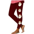 thumbnail image 3 of YOIAVAIOY Womens Novelty Print Leggings High Waisted Stretch Casual Yoga Pants Christmas Holiday Tights Xmas Gifts for Her Red XL, 3 of 5
