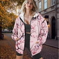 thumbnail image 5 of Yuyamidu Cherry Blossom Hoodie Sweat Shirts for Womens Zip Up Hoodies Oversized Sweatshirt with Pockets Womens Jackets Casual Long Sleeve Round Neck Sweatshirt 2XL, 5 of 7