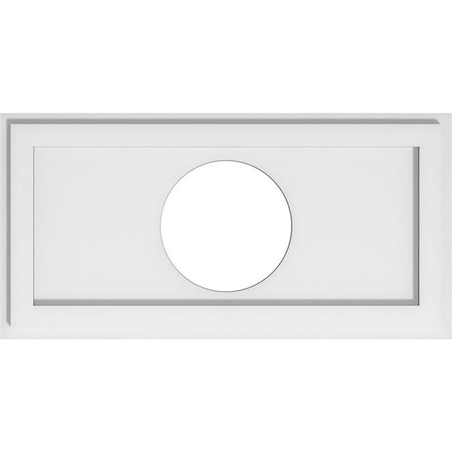 Ekena Millwork CMP24X12RE-07000 7 in. ID x 8.25 in. Rectangle Architectural Grade PVC Contemporary Ceiling Medallion