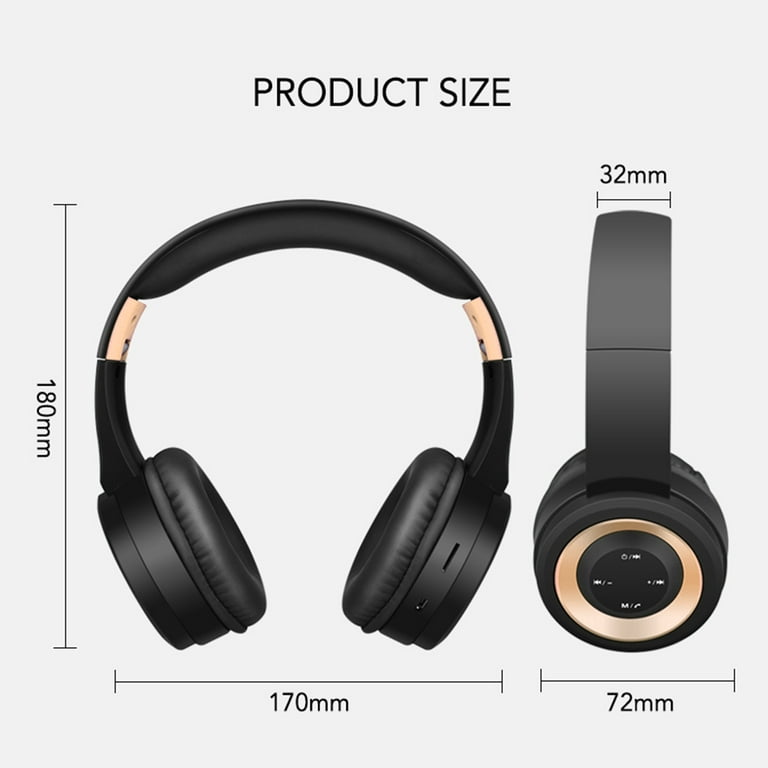 Noise Cancelling Bluetooth Headphones Wireless over Ear Folding  Rechargeable Headset with Mic, TR905 