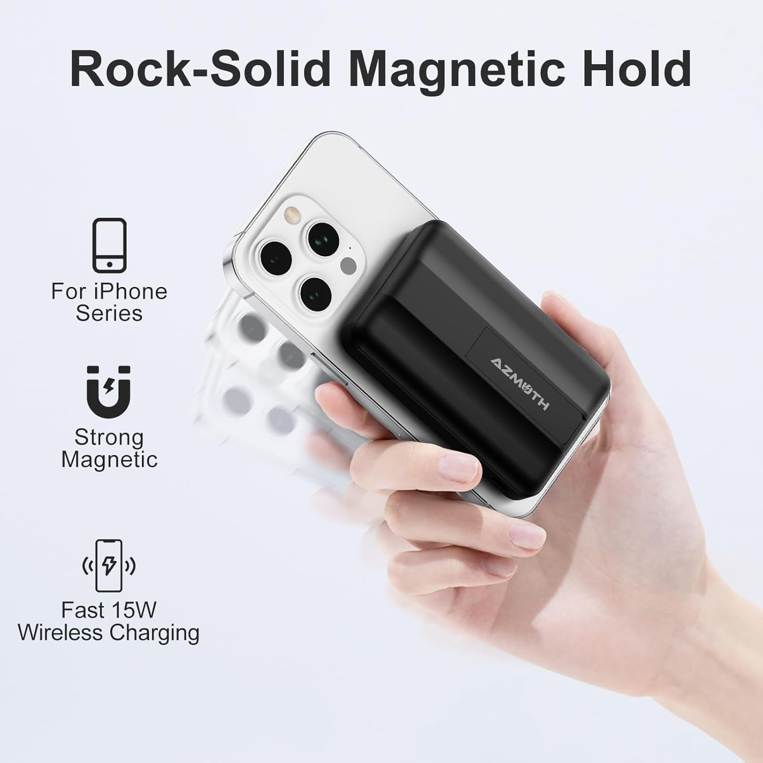 Wireless Portable Charger with Stand, Slim 10000mAh Magnetic Power Bank for Magsafe, 22.5W Fast Charging Battery Pack Compatible with iPhone 17/16/15/14/13/12 Series