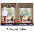 thumbnail image 6 of Flag Day Tie Up Valances Curtain, Adjustable Kitchen Retro Blue Star Red Brown Stars Border Valances for Windows Decor, Rod Pocket Short Curtains Set for Bedroom/Bathroom, 60"x18", 6 of 9