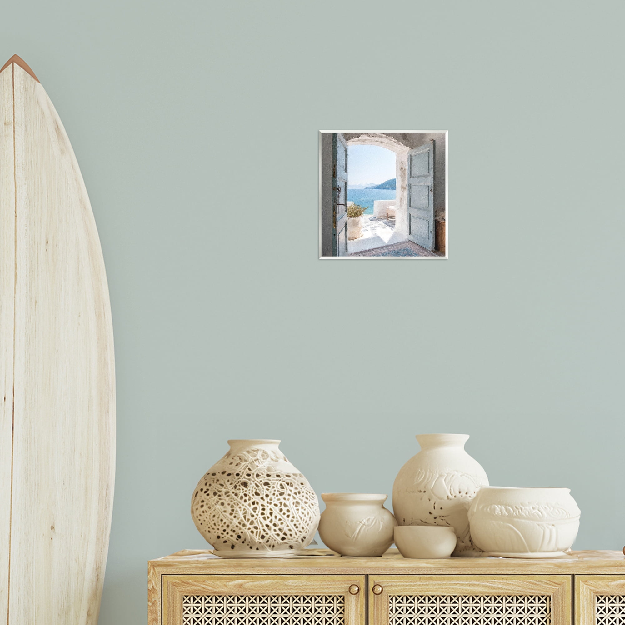 Stupell Industries Costal Door to Ocean Town & City Painting Unframed Art Print Wall Art, 12 x 12
