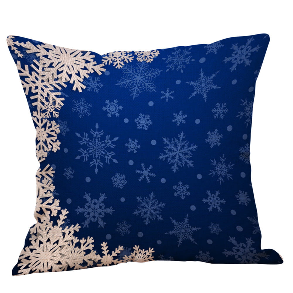 Christmas Pillow Case Glitter Cotton Linen Sofa Throw Cushion Cover Home Decor