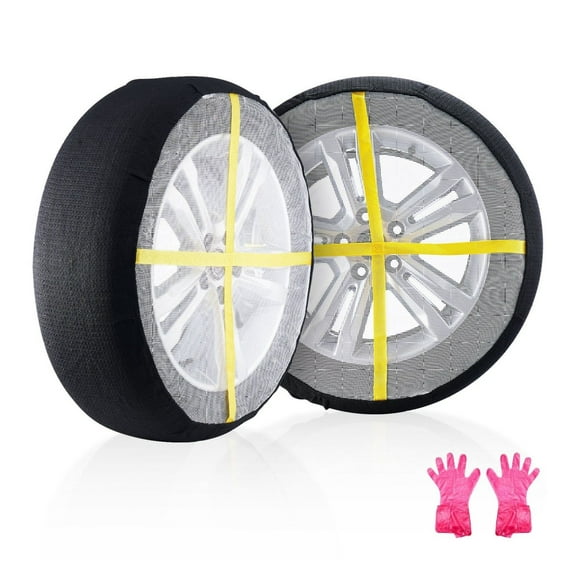 Snow Socks for Tires 16.3-14.8in - Tire Snow Traction Cover, Full Coverage Anti-Skid Snow Chain Alternative for Cars, SUVs, Trucks - Winter Driving Safety