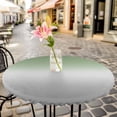 thumbnail image 3 of Sage Green Elastic Fitted Round Table Cover Ombre Green Grey Waterproof Outdoor Tablecloth for Holiday Party, Picnic, Patio & Dining Fits Tables Up to 36"-44", 3 of 8