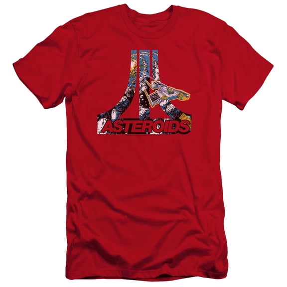 Atari Asteroids Atari Premium S/S Adult 30/1 T-Shirt Red
