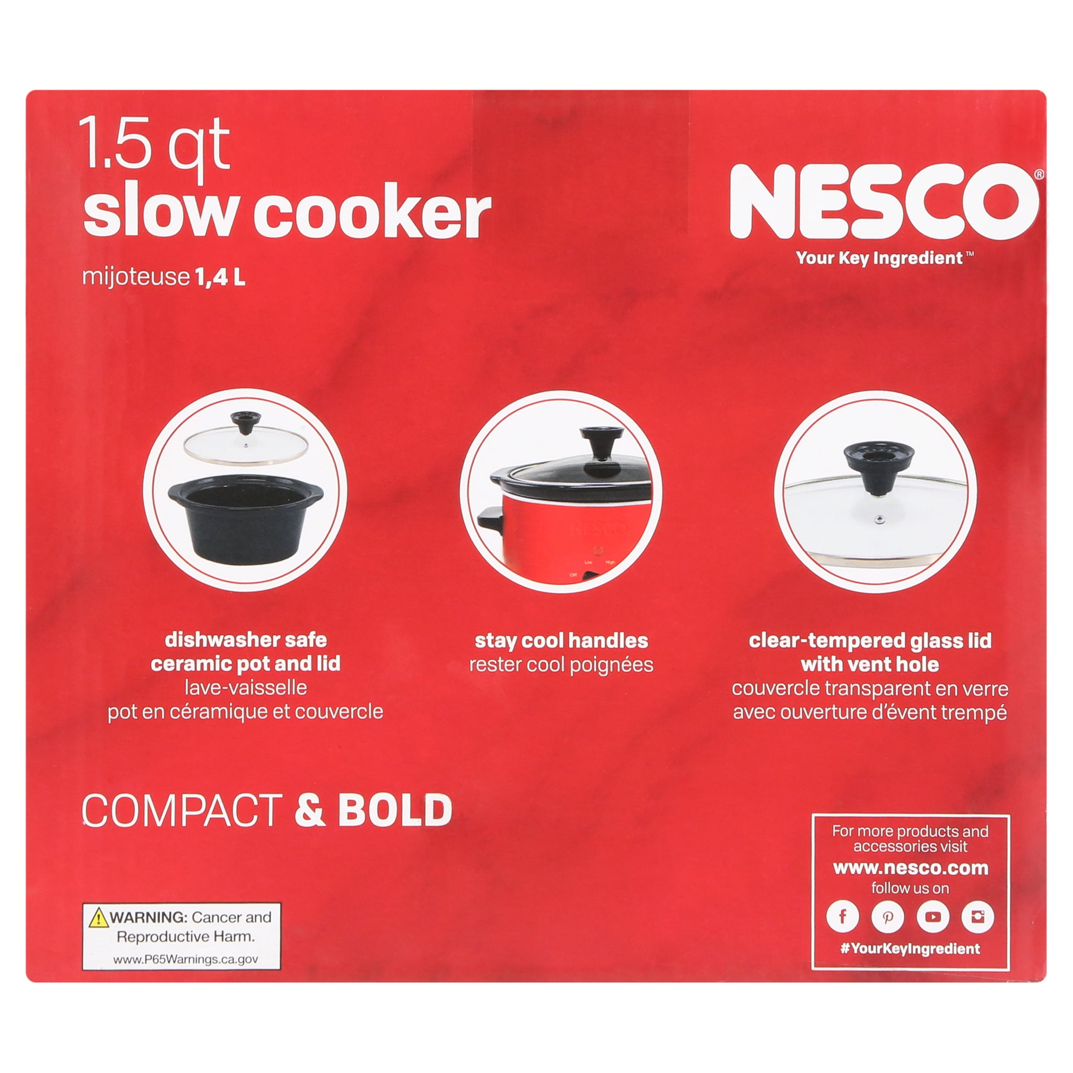 6 Qt. Analog Metallic Red Slow Cooker | NESCO®