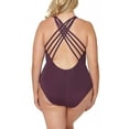 thumbnail image 2 of Bleu Rod Beattie Women’s Plus Size V Neck One Piece Swimsuit (Aubergine, 18), 2 of 2