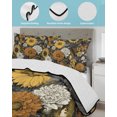 thumbnail image 3 of Full Size Quilt Bedding Set, Yellow Sunflowers Reversible Summer Quilt 3 Pieces, Vintage Black Farmhouse Floral Lightweight Bedspreads Coverlets with 2 Pillow Shams for All Seasons, 3 of 5