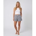 thumbnail image 4 of Real Essentials 3 Pack: Women's Woven Lounge Boxer Shorts Casual Sleep Comfy Elastic Waist Loose Fit PJ Bottoms with Pockets, 4 of 7