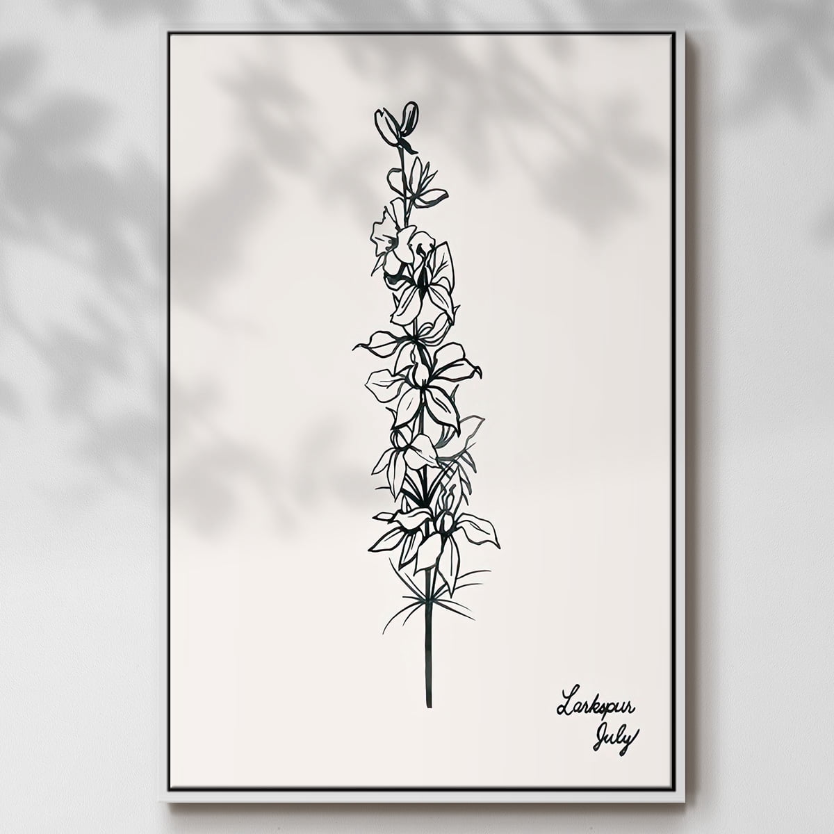 Annual Flowers VII - Framed Gallery Wrapped Holiday Canvas - 27 x 41 - White Frame