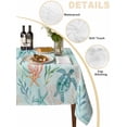 thumbnail image 5 of Teal Red Turtle Coastal Rectangle Tablecloth, Summer Beach Nautical Coral Starfish Waterproof & StainResistant Tablecloth, Washable Oil-proof Table Cover for Dining/Party/Wedding/Buffet 60x84 In, 5 of 9