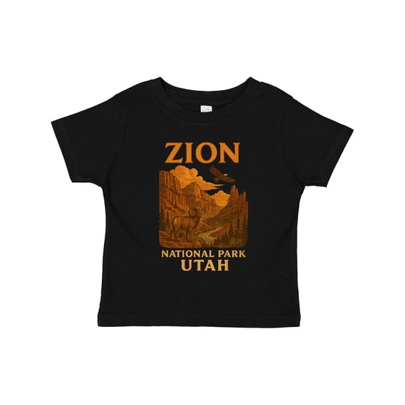 Inktastic Zion National Park Utah Vintage Landscape Art Boys or Girls Toddler T-Shirt
