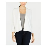 CHARTER CLUB Womens Ivory 3/4 Sleeve Open Cardigan Top Petites Size: PXL