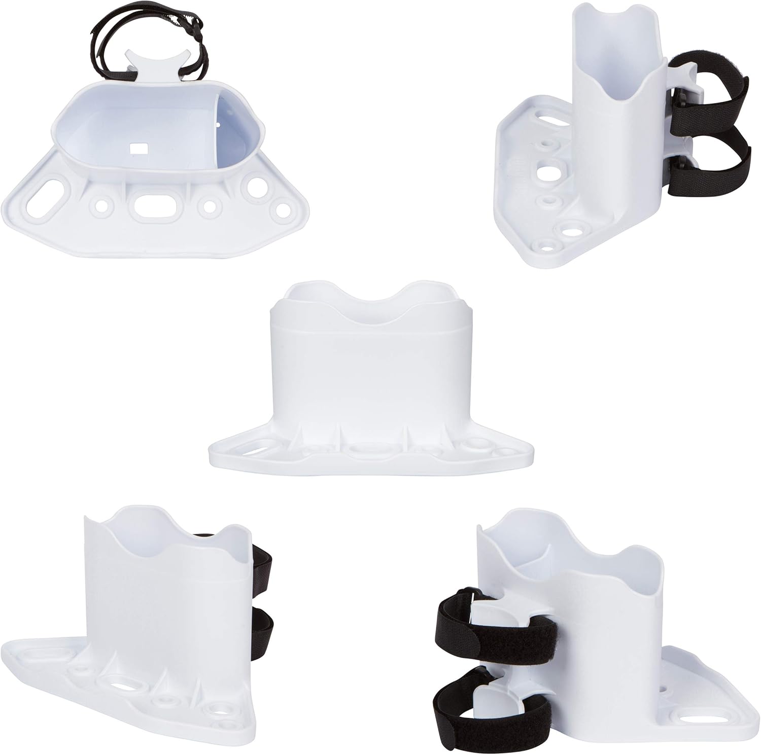 ROBOCUP White Ultimate Bundle Portable Clamp-On Cup Holder Set with Plate, Plus & Holster Accessories for Boats