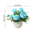 thumbnail image 3 of Rosa Artificial En Maceta: Arreglo Floral Artificial Realista En Maceta Blanca para Centro de Mesa En El Hogar, Oficina, Sala de Estar y Decoración de Bodas., 3 of 6
