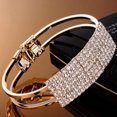 thumbnail image 4 of UDIYO Party Fashion Women Shiny Square Rhinestone Inlaid Bracelet Bangle Jewelry Gift, 4 of 6