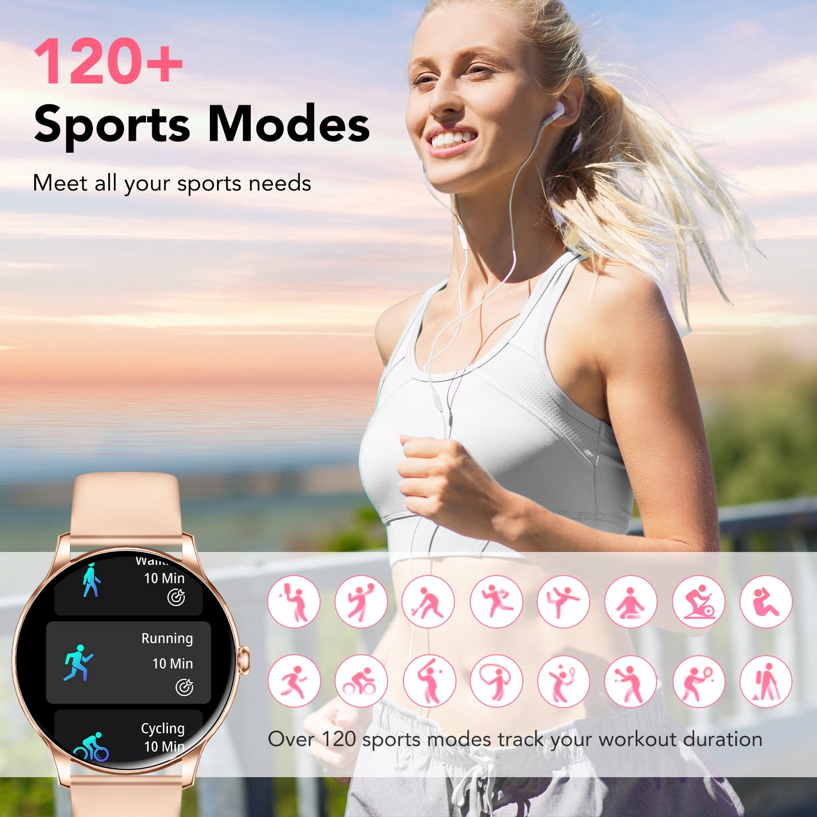 Smart Watches for Men Women, 1.39-inch HD Smartwatch Fits for iPhone Android, IP68 Waterproof Fitness Tracker with Bluetooth 5.4 Call(Answer/Make Calls), 30 Day Battery Life, 140+ Sport Modes