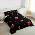 thumbnail image 3 of Castle Fairy 3-Piece Queen Comforter Set, Pink Bow Cherry Design, 3 of 8